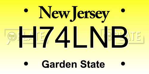 H74LNB New Jersey License Plate