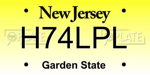 H74LPL New Jersey License Plate