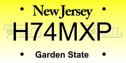 H74MXP New Jersey License Plate