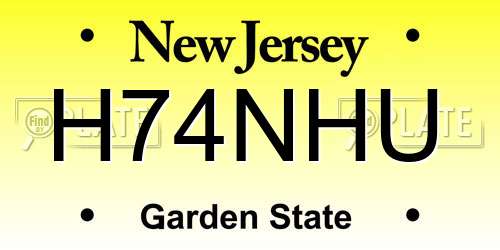 H74NHU New Jersey License Plate