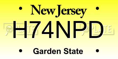 H74NPD New Jersey License Plate