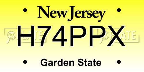 H74PPX New Jersey License Plate