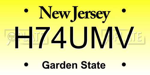 H74UMV New Jersey License Plate