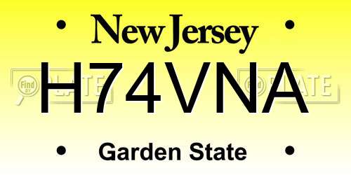 H74VNA New Jersey License Plate