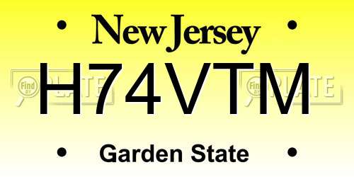 H74VTM New Jersey License Plate