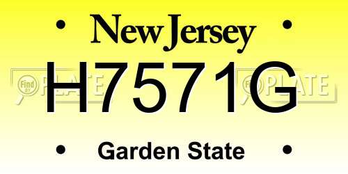 H7571G New Jersey License Plate
