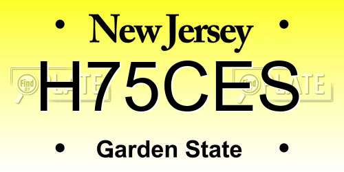 H75CES New Jersey License Plate