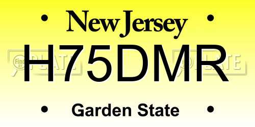 H75DMR New Jersey License Plate