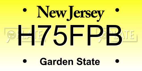 H75FPB New Jersey License Plate