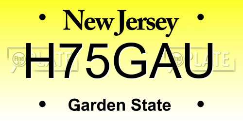 H75GAU New Jersey License Plate