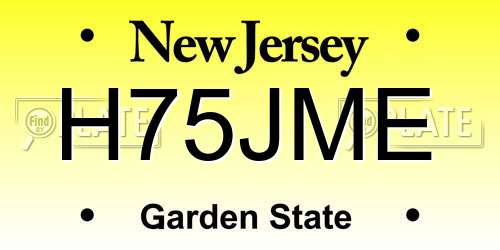 H75JME New Jersey License Plate