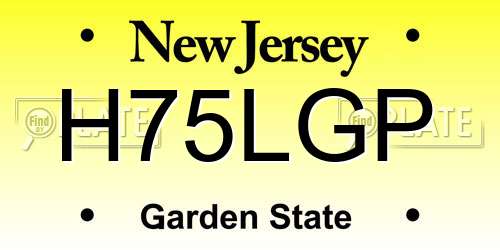H75LGP New Jersey License Plate