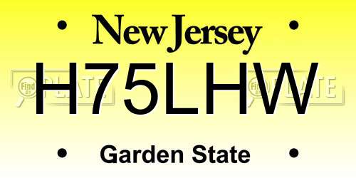 H75LHW New Jersey License Plate