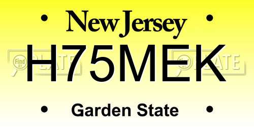 H75MEK New Jersey License Plate