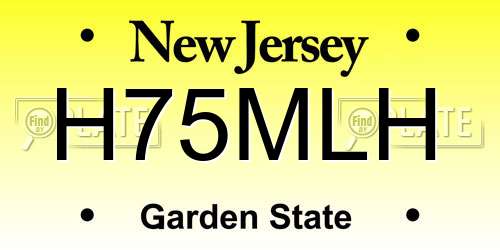 H75MLH New Jersey License Plate