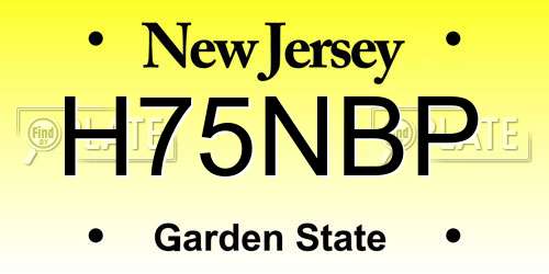 H75NBP New Jersey License Plate