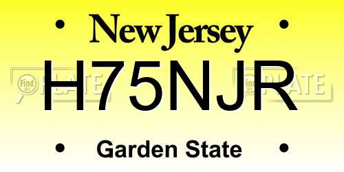 H75NJR New Jersey License Plate