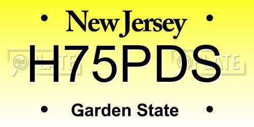 H75PDS New Jersey License Plate