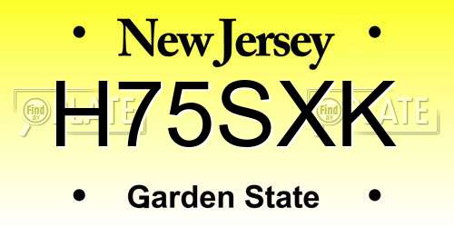 H75SXK New Jersey License Plate