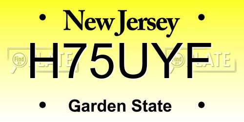 H75UYF New Jersey License Plate