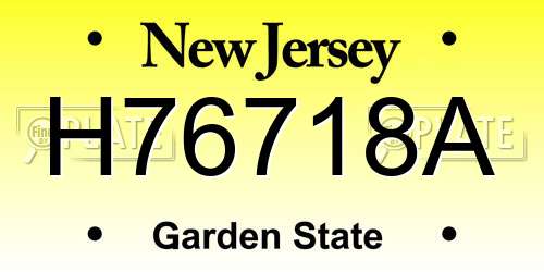 H76718A New Jersey License Plate