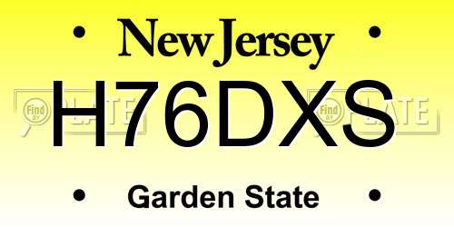 H76DXS New Jersey License Plate