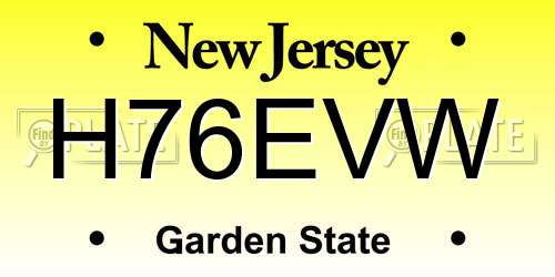 H76EVW New Jersey License Plate