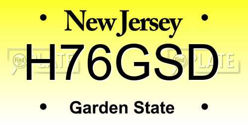 H76GSD New Jersey License Plate