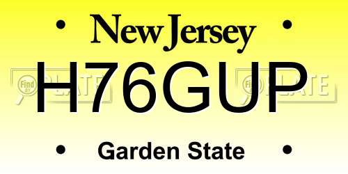 H76GUP New Jersey License Plate