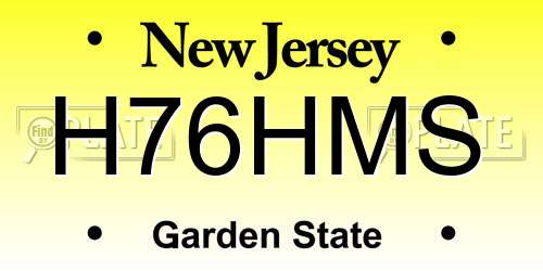 H76HMS New Jersey License Plate