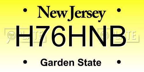 H76HNB New Jersey License Plate