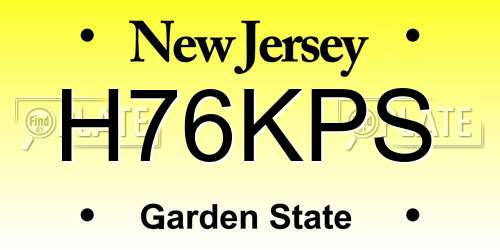 H76KPS New Jersey License Plate