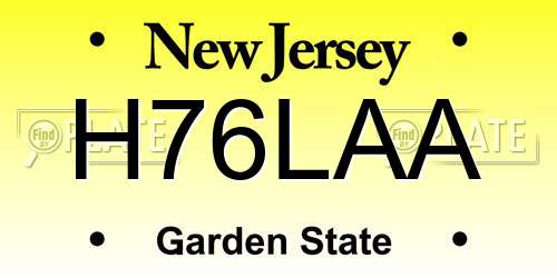 H76LAA New Jersey License Plate