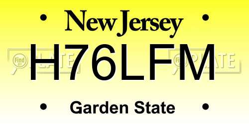 H76LFM New Jersey License Plate
