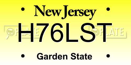 H76LST New Jersey License Plate