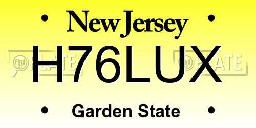 H76LUX New Jersey License Plate