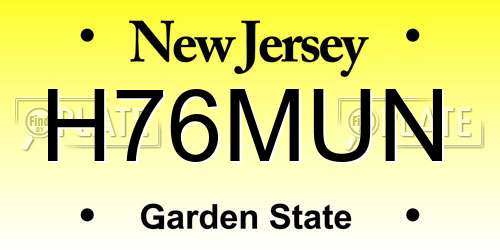 H76MUN New Jersey License Plate