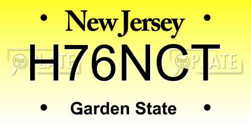 H76NCT New Jersey License Plate