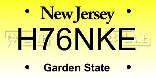 H76NKE New Jersey License Plate