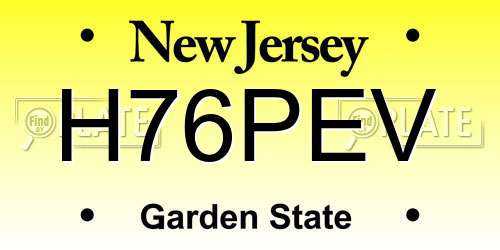 H76PEV New Jersey License Plate