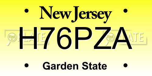 H76PZA New Jersey License Plate