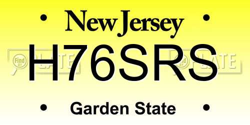 H76SRS New Jersey License Plate
