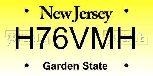 H76VMH New Jersey License Plate
