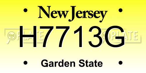 H7713G New Jersey License Plate