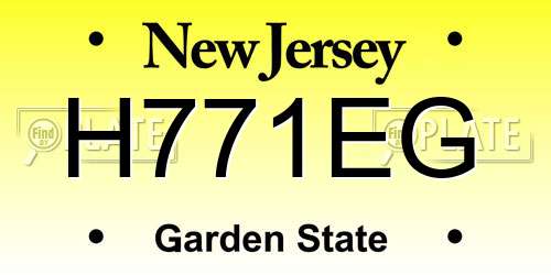 H771EG New Jersey License Plate