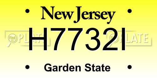 H7732I New Jersey License Plate