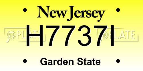 H7737I New Jersey License Plate