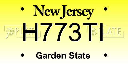 H773TI New Jersey License Plate