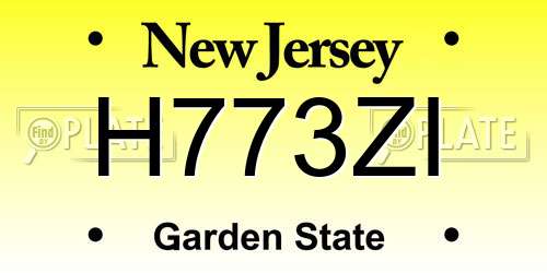 H773ZI New Jersey License Plate