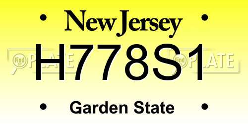 H778S1 New Jersey License Plate